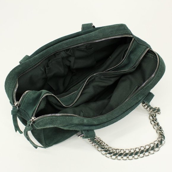 Forest Green Suede Chain Strap Purse - Picture 6 of 6